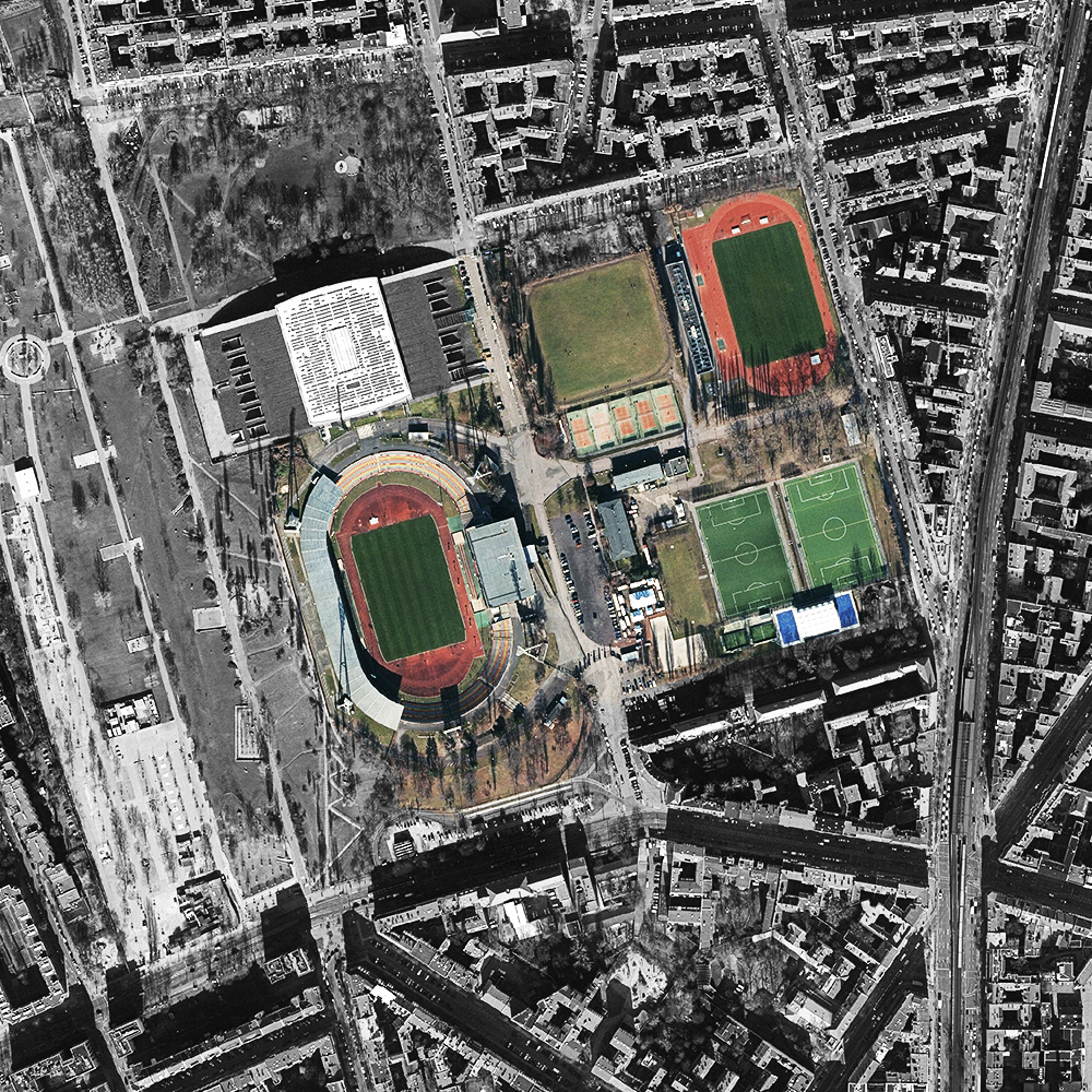 Luftbild des Wettbewerbsgebiets, Quelle: Geoportal Berlin