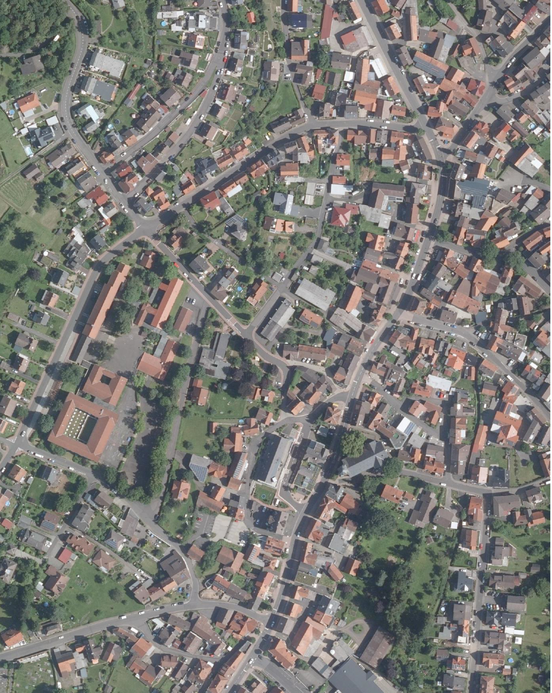 Luftbild Wettbewerbsgebiet Gedern (Quelle: Hessische Verwaltung für Bodenmanagement und Geoinformation