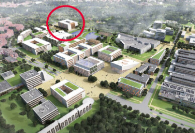 Der neue MRI-Standort Olshausenstraße/Bremerskamp in Kiel (Auszug aus der Rahmenplanung Bremerskamp; Quelle: Schmieder.Dau.Architekten, 2020 Der neue MRI-Standort Olshausenstraße/Bremerskamp in Kiel (Auszug aus der Rahmenplanung Bremerskamp; Quelle: Schmieder.Dau.Architekten, 2020